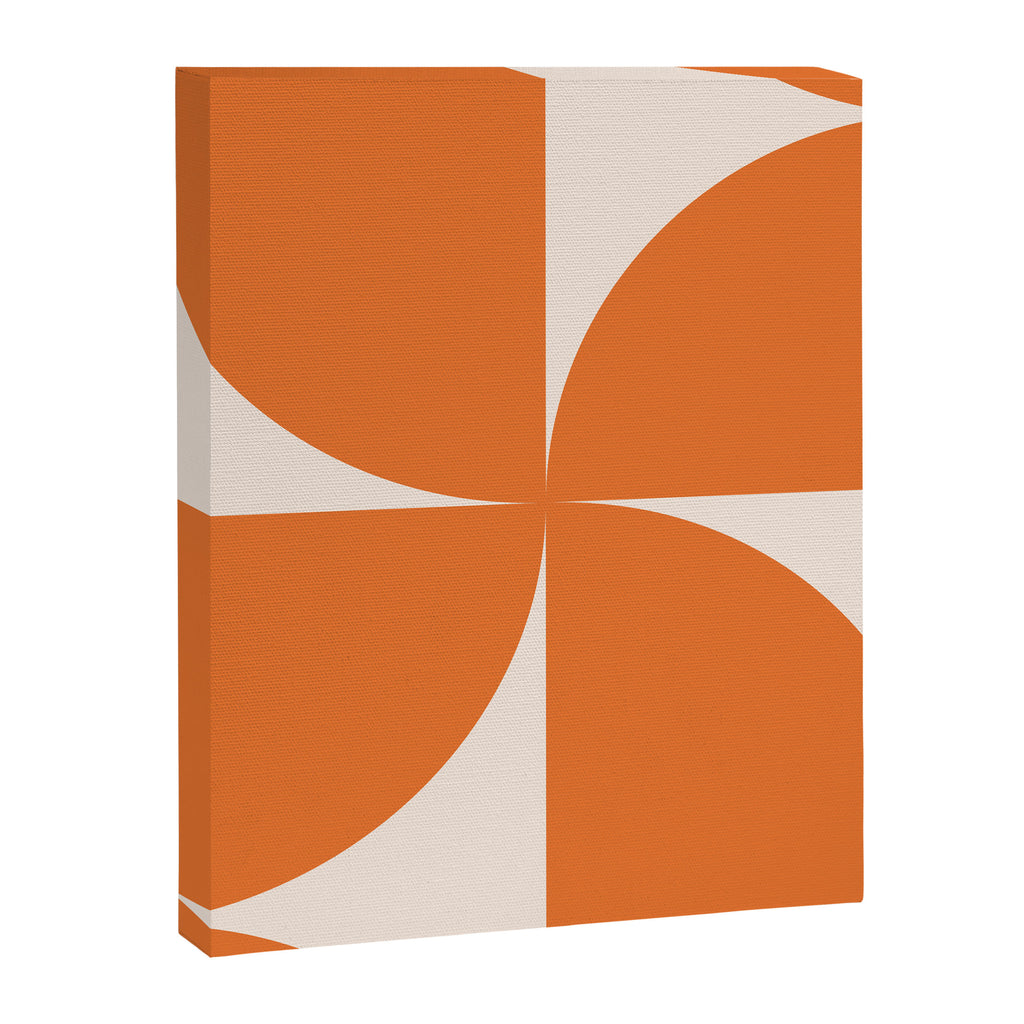 Bauhaus Mid Century Modern Geometric IX Bright Orange Canvas Print Gallery Image 8