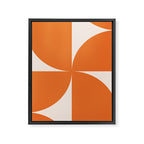 Bauhaus Mid Century Modern Geometric IX Bright Orange Framed Canvas Print Gallery Image 8