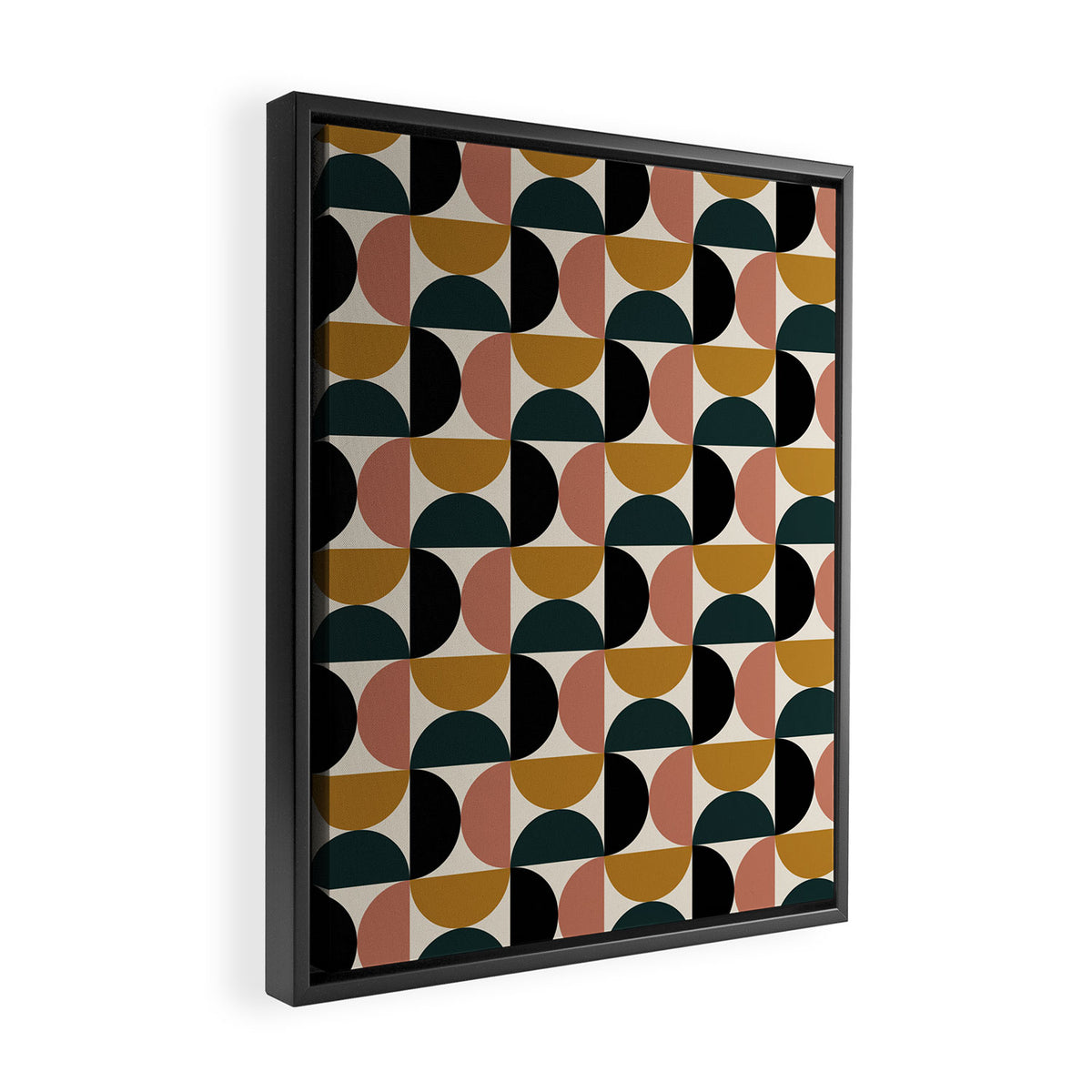Bauhaus Mid Century Modern Geometric Pattern XIV Framed Canvas Print Gallery Image 2