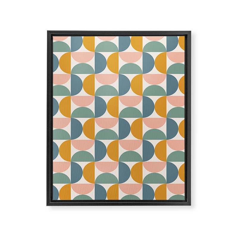 Bauhaus Mid Century Modern Geometric Pattern XVI Framed Canvas Print Gallery Image 8