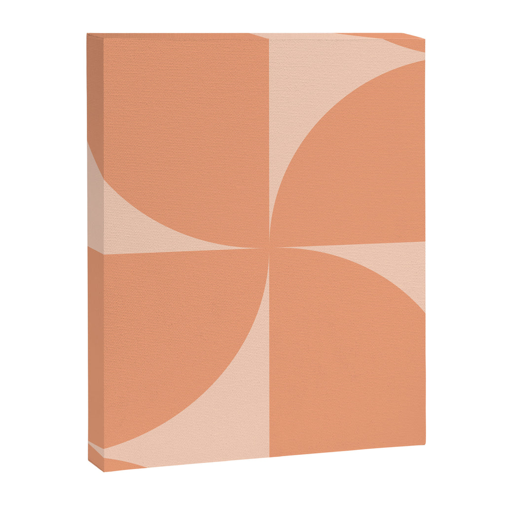 Bauhaus Mid Century Modern Geometric VI Peach Orange Canvas Print Gallery Image 8