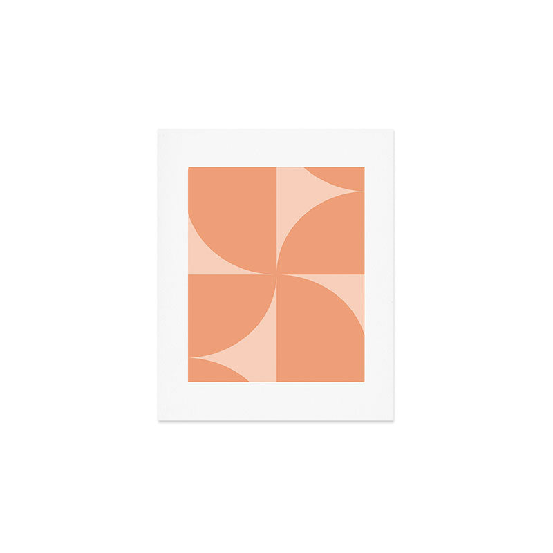 Bauhaus Mid Century Modern Geometric VI Peach Orange Art Print Gallery Image 1
