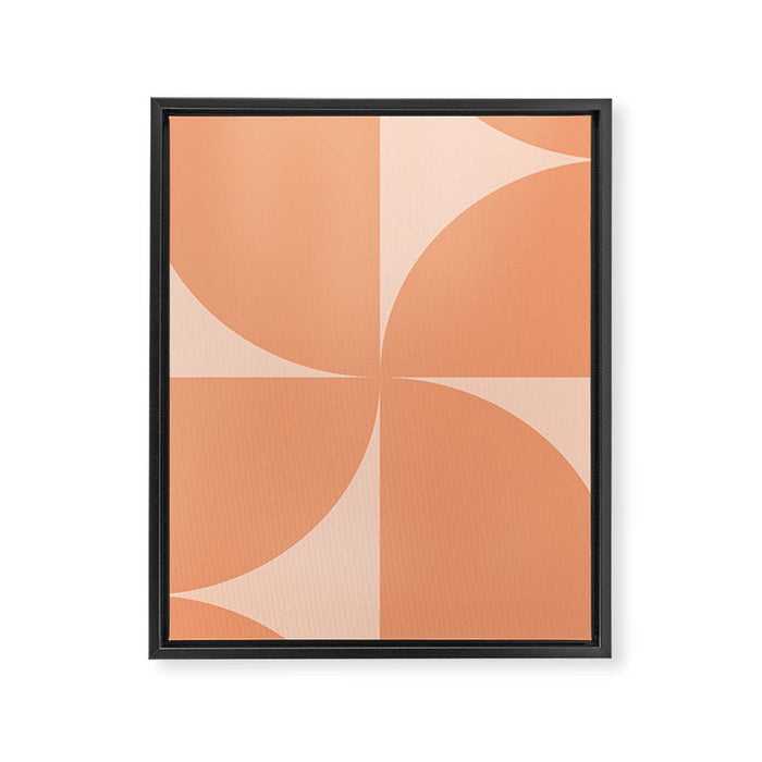 Bauhaus Mid Century Modern Geometric VI Peach Orange Framed Canvas Print Gallery Image 1