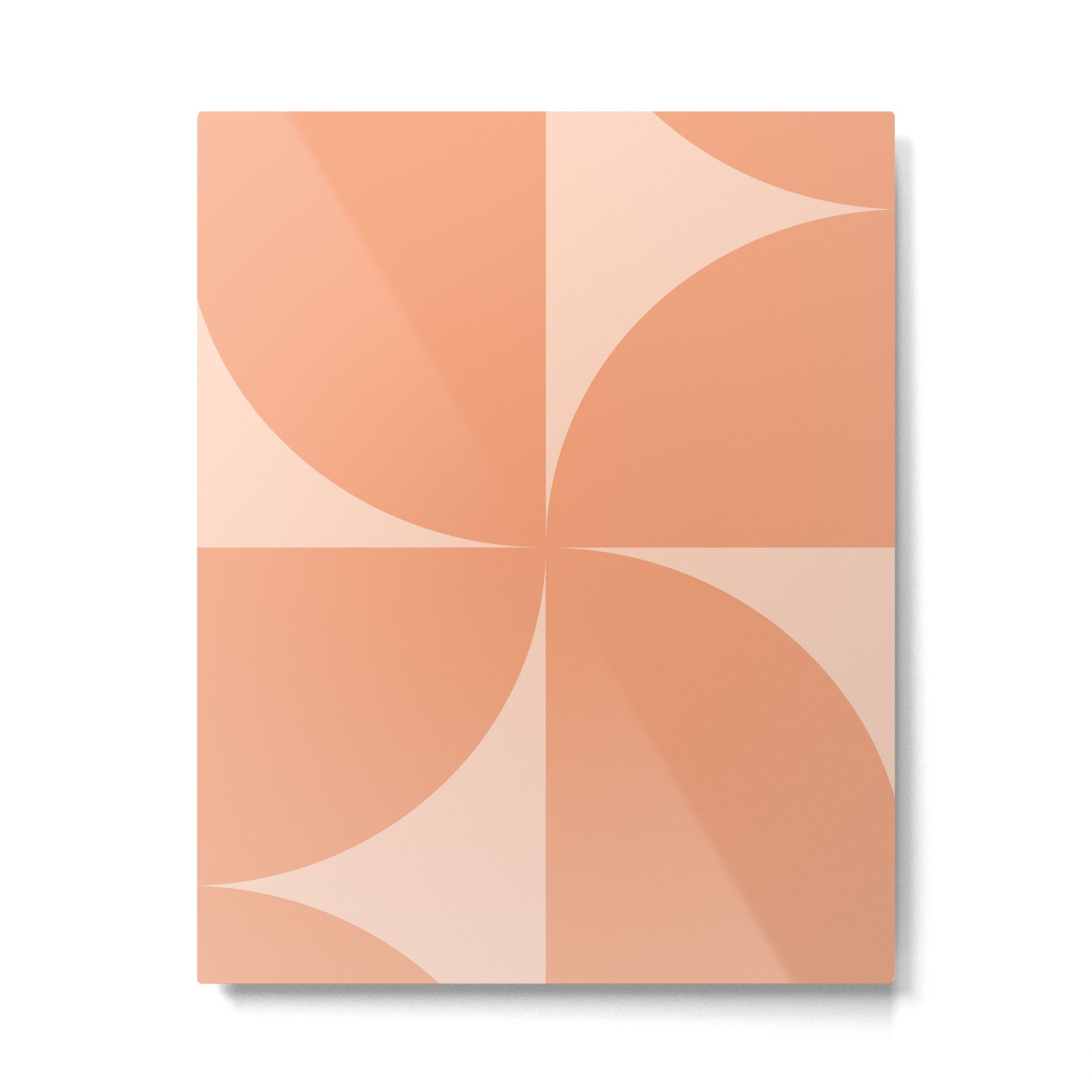 Bauhaus Mid Century Modern Geometric VI Peach Orange Metal Print Gallery Image 6