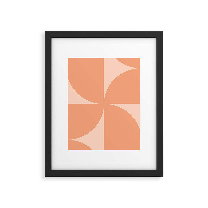 Bauhaus Mid Century Modern Geometric VI Peach Orange Framed Art Print Gallery Image 6