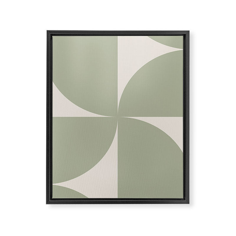 Bauhaus Mid Century Modern Geometric VII Earthy Green Framed Canvas Print Gallery Image 8
