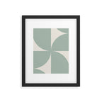 Bauhaus Mid Century Modern Geometric XII Sage Green Framed Art Print Gallery Image 6