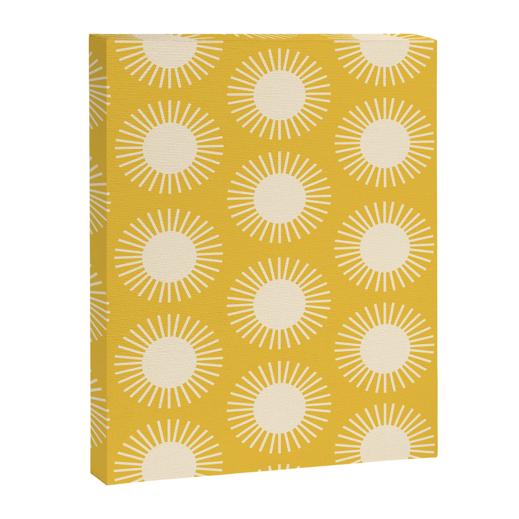 Boho Summer Sun Pattern IV Bright Yellow Canvas Print Gallery Image 8