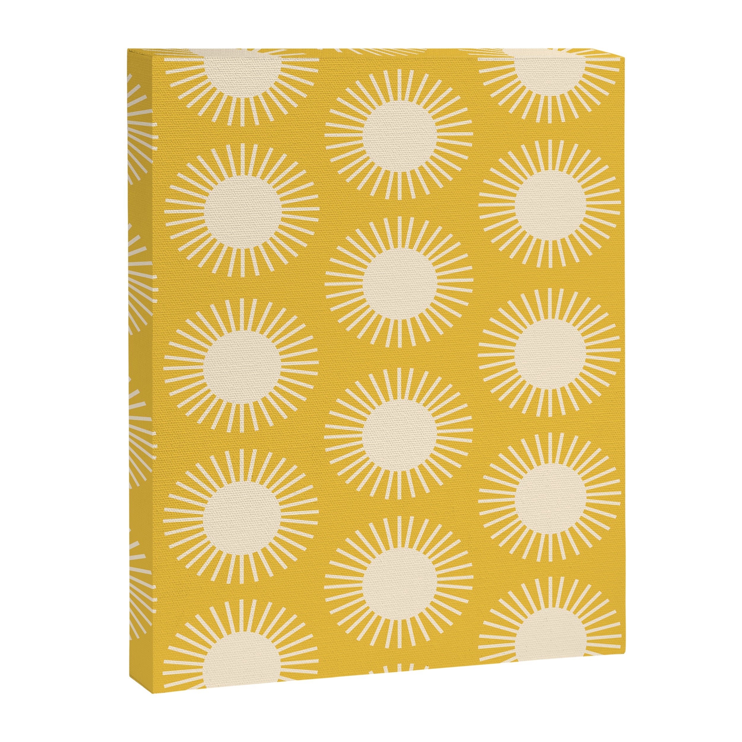 Boho Summer Sun Pattern IV Bright Yellow Canvas Print Gallery Image 8
