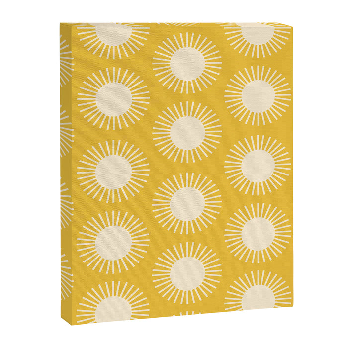 Boho Summer Sun Pattern IV Bright Yellow Canvas Print Gallery Image 1