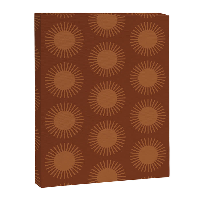 Boho Summer Sun Pattern IX Burnt Red and Orange Canvas Print Gallery Image 1
