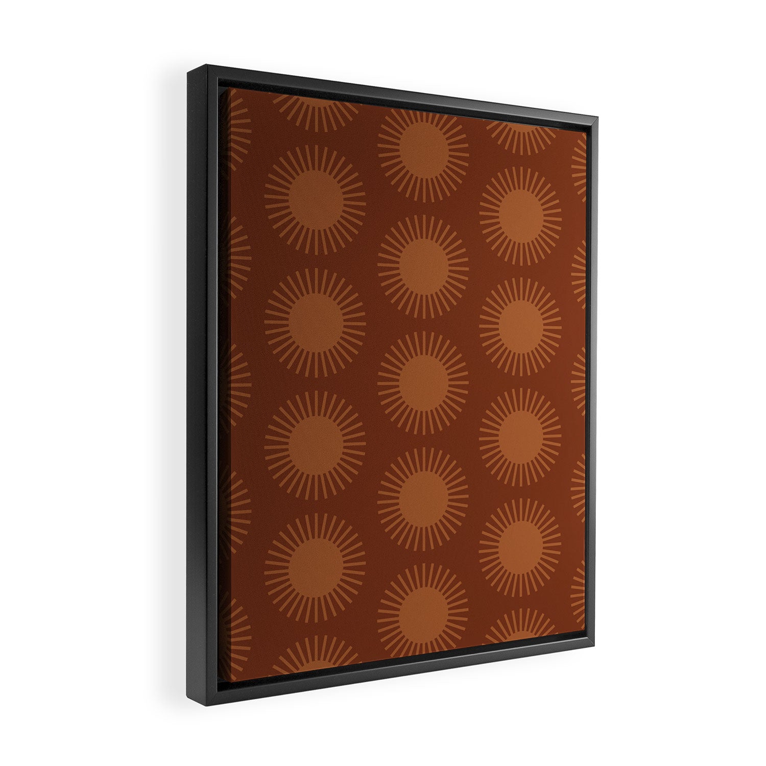 Boho Summer Sun Pattern IX Burnt Red and Orange Framed Canvas Print Gallery Image 2