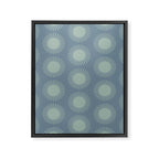 Boho Summer Sun Pattern V Neutral Blue Sage Green Framed Canvas Print Gallery Image 8