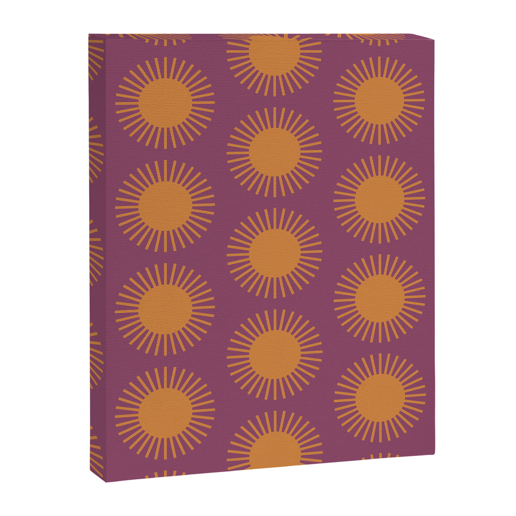 Boho Summer Sun Pattern VI Purple and Orange Canvas Print Gallery Image 8