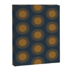 Boho Summer Sun Pattern VII Navy Blue Burnt Orange Canvas Print Gallery Image 8
