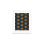 Boho Summer Sun Pattern VII Navy Blue Burnt Orange Art Print Gallery Image 1