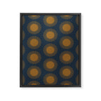 Boho Summer Sun Pattern VII Navy Blue Burnt Orange Framed Canvas Print Gallery Image 8