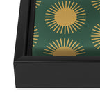 Boho Summer Sun Pattern X Kelly Green and Yellow Framed Canvas Print Gallery Image 3