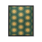 Boho Summer Sun Pattern X Kelly Green and Yellow Framed Canvas Print Gallery Image 8