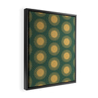 Boho Summer Sun Pattern X Kelly Green and Yellow Framed Canvas Print Gallery Image 2