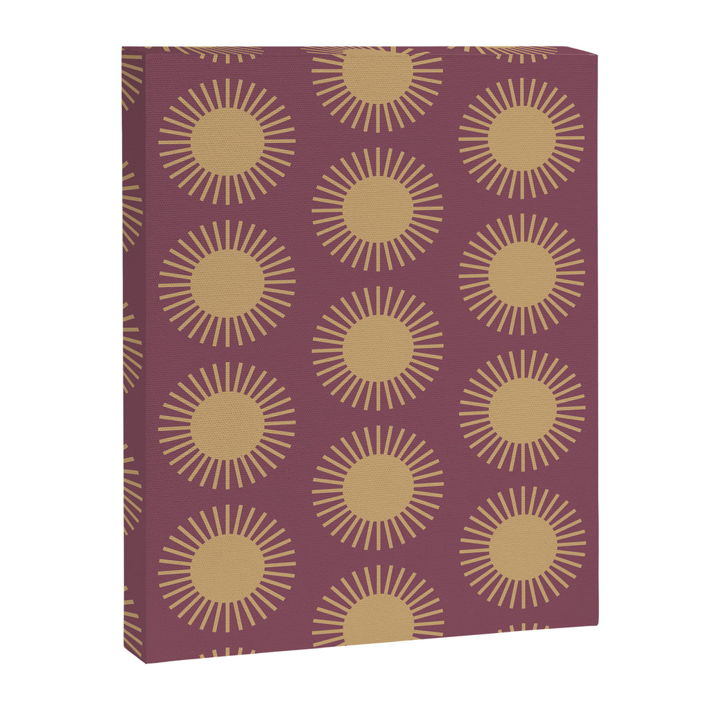 Boho Summer Sun Pattern XI Mauve and Neutral Yellow Canvas Print Gallery Image 8