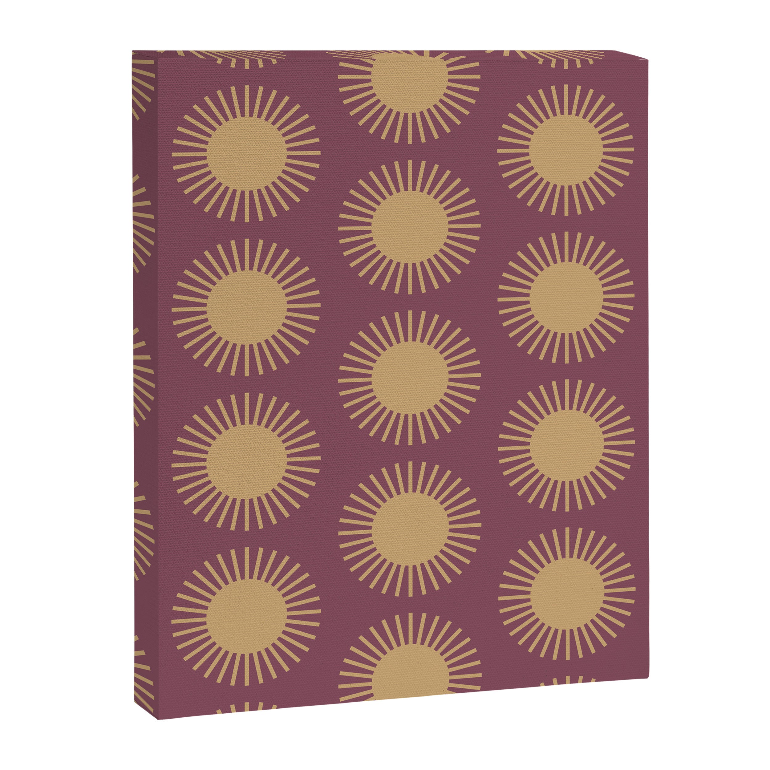 Boho Summer Sun Pattern XI Mauve and Neutral Yellow Canvas Print Gallery Image 8