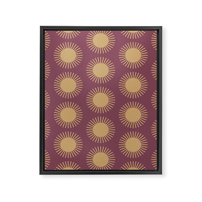 Boho Summer Sun Pattern XI Mauve and Neutral Yellow Framed Canvas Print Gallery Image 1