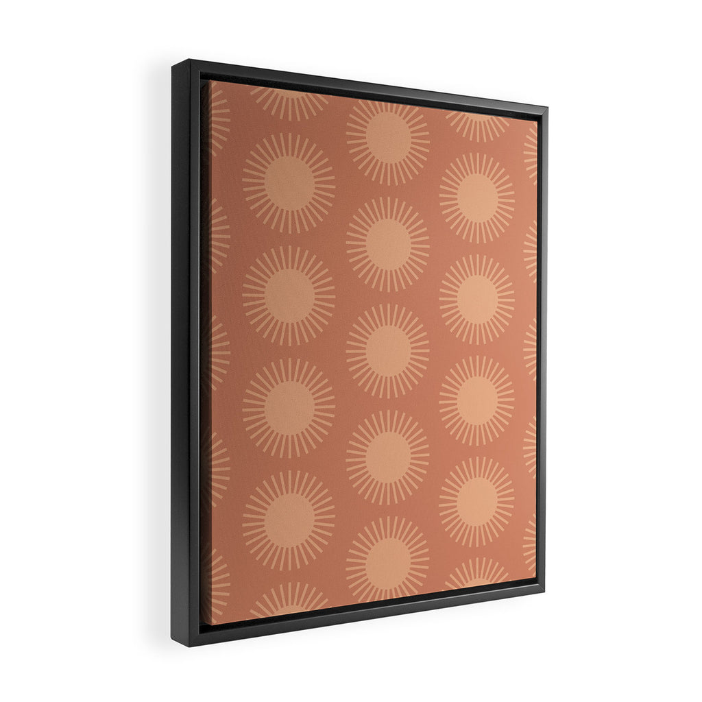 Boho Summer Sun Pattern XII Peach Framed Canvas Print Gallery Image 2