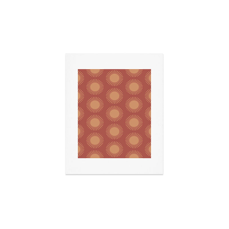 Boho Summer Sun Pattern XIV Earthy Pink and Beige Art Print Gallery Image 1