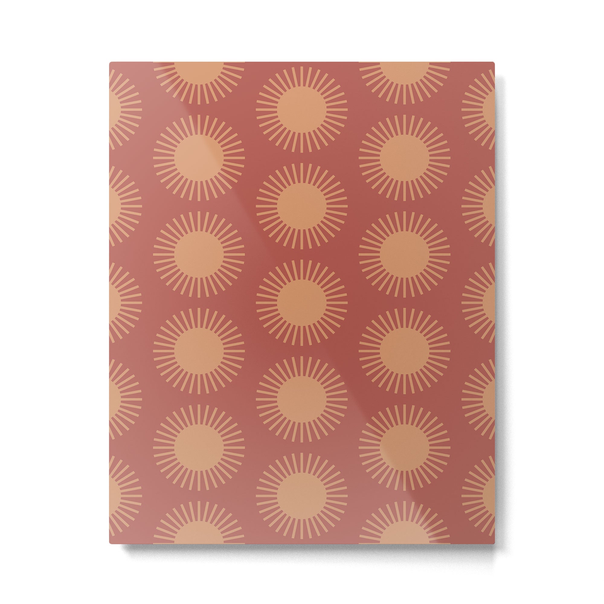 Boho Summer Sun Pattern XIV Earthy Pink and Beige Metal Print Gallery Image 6