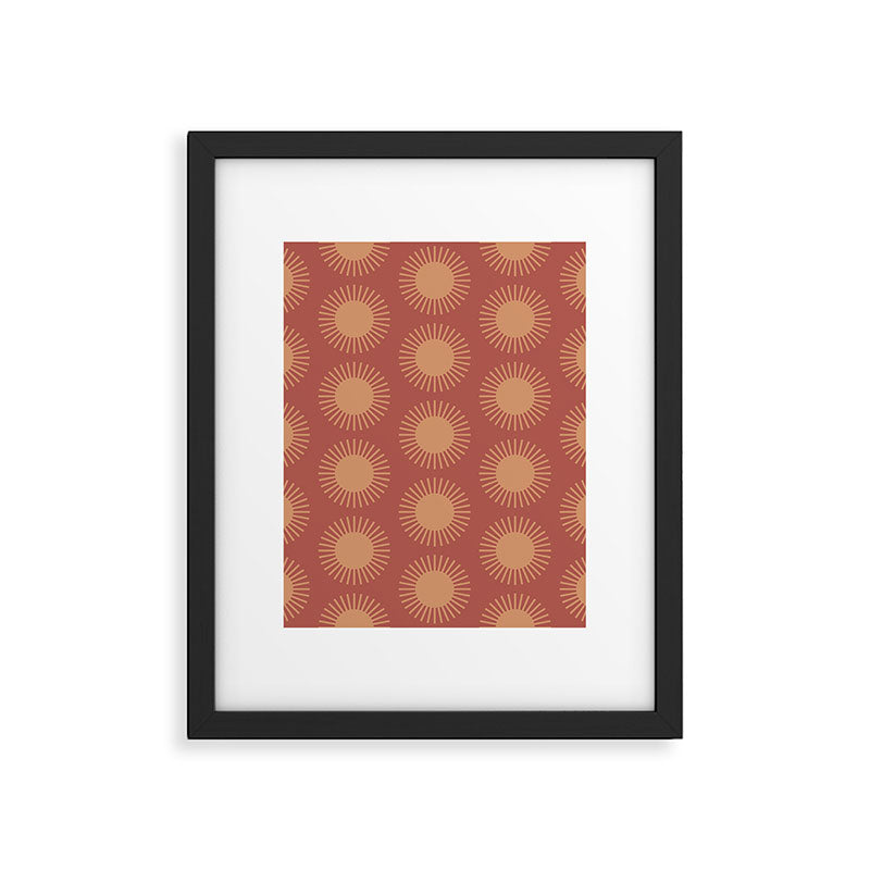 Boho Summer Sun Pattern XIV Earthy Pink and Beige Framed Art Print Gallery Image 6