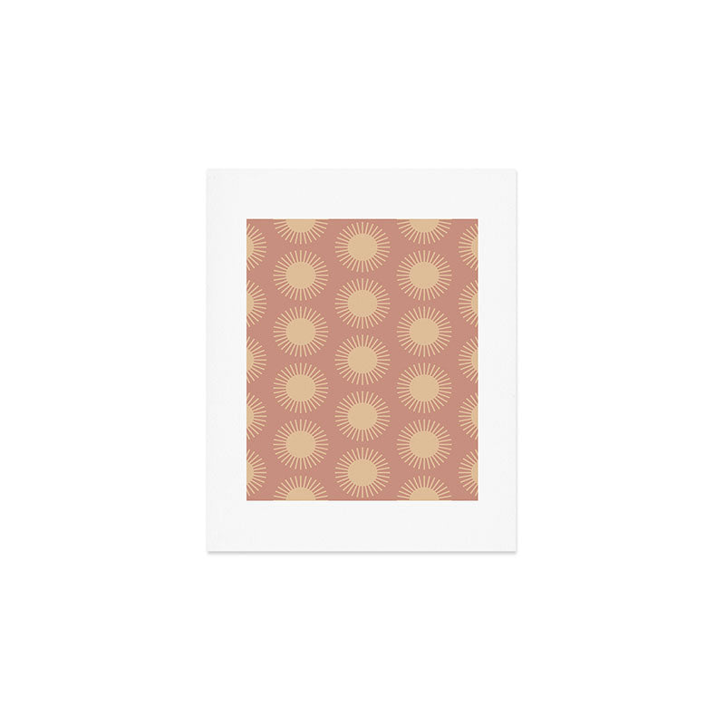 Boho Summer Sun Pattern XV Neutral Pastel Pink Art Print Gallery Image 1