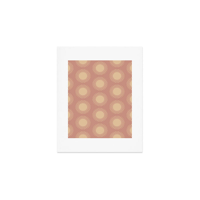 Boho Summer Sun Pattern XV Neutral Pastel Pink Art Print Gallery Image 1
