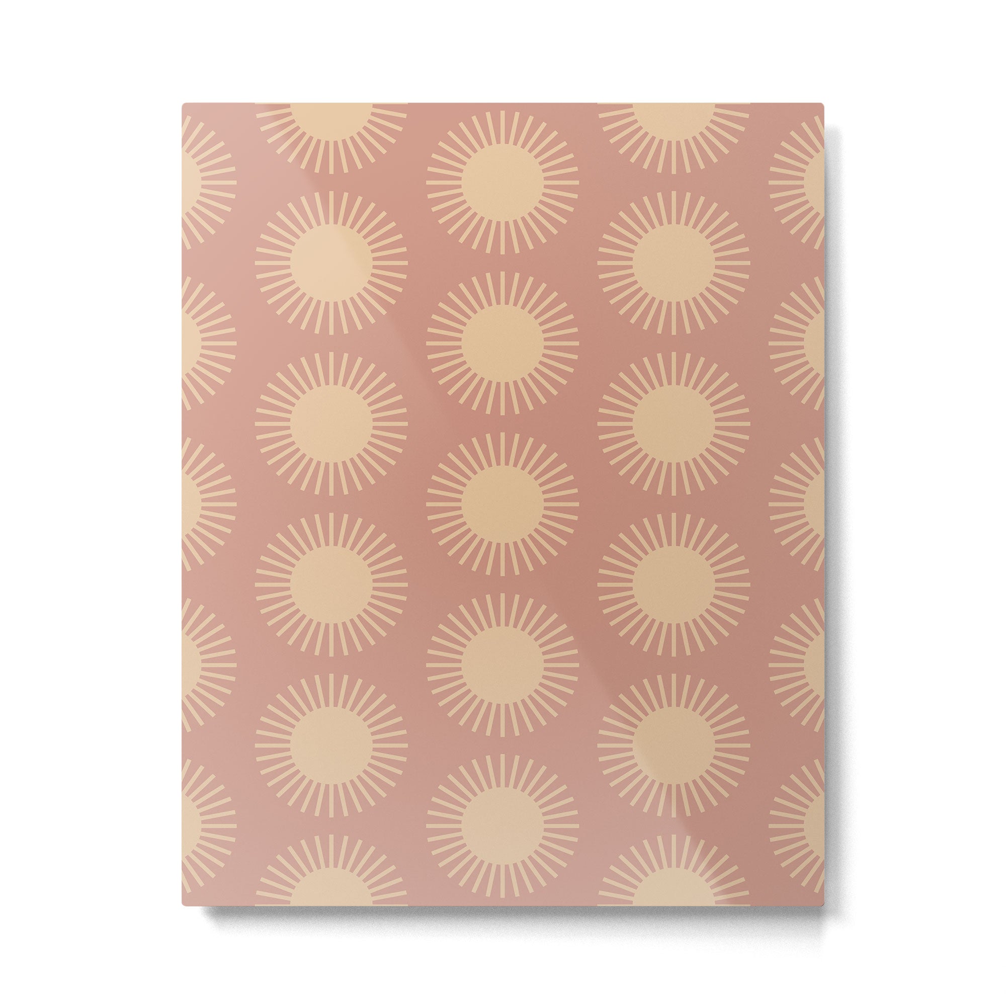 Boho Summer Sun Pattern XV Neutral Pastel Pink Metal Print Gallery Image 6