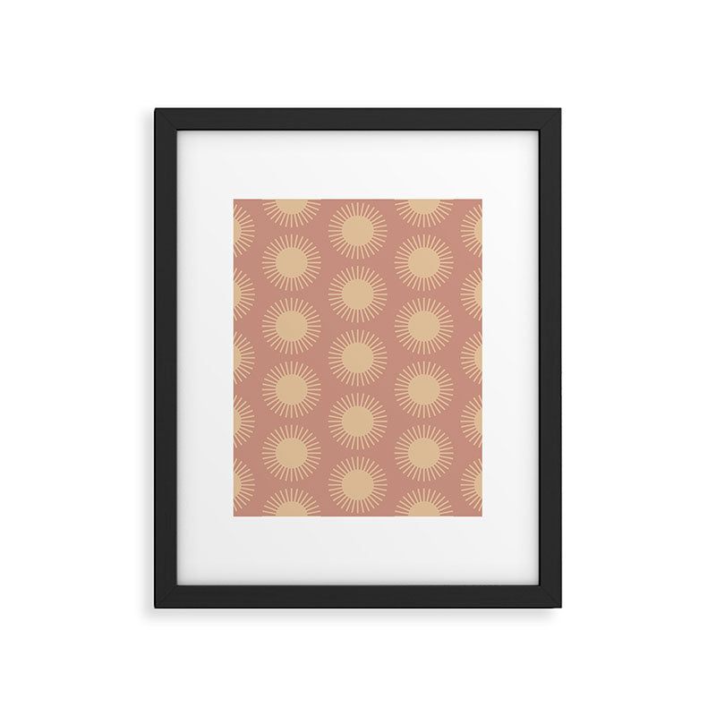 Boho Summer Sun Pattern XV Neutral Pastel Pink Framed Art Print Gallery Image 6