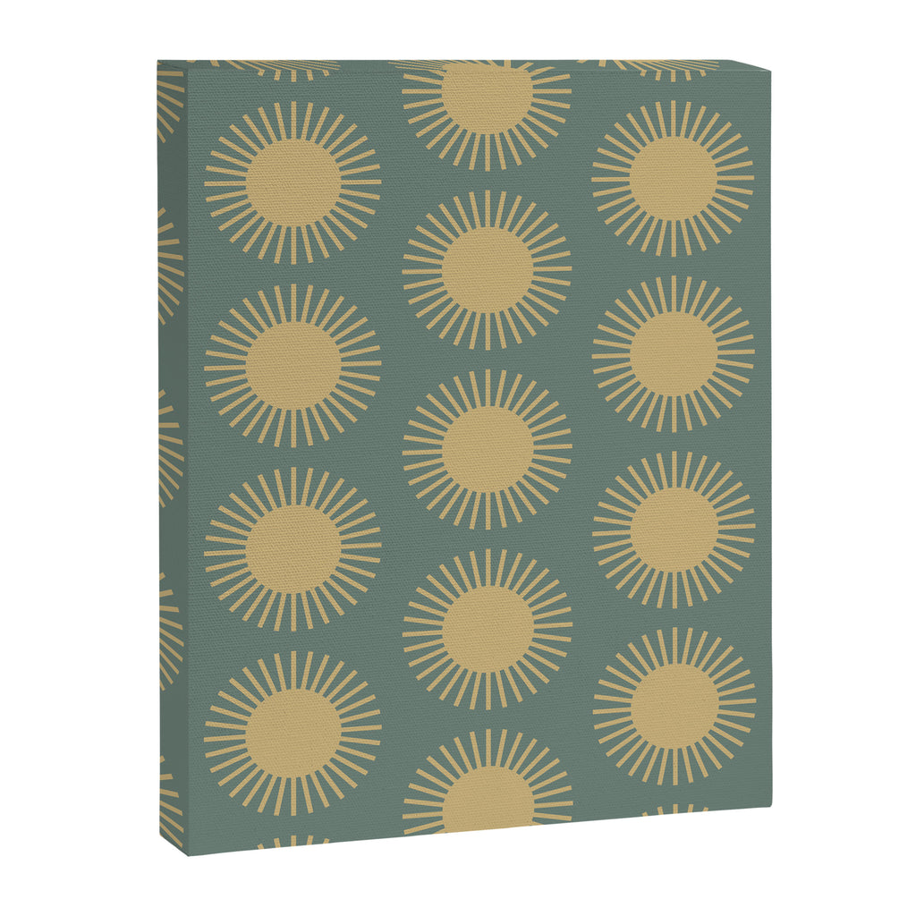 Boho Summer Sun Pattern XVI Neutral Earthy Sage Yellow Canvas Print Gallery Image 8