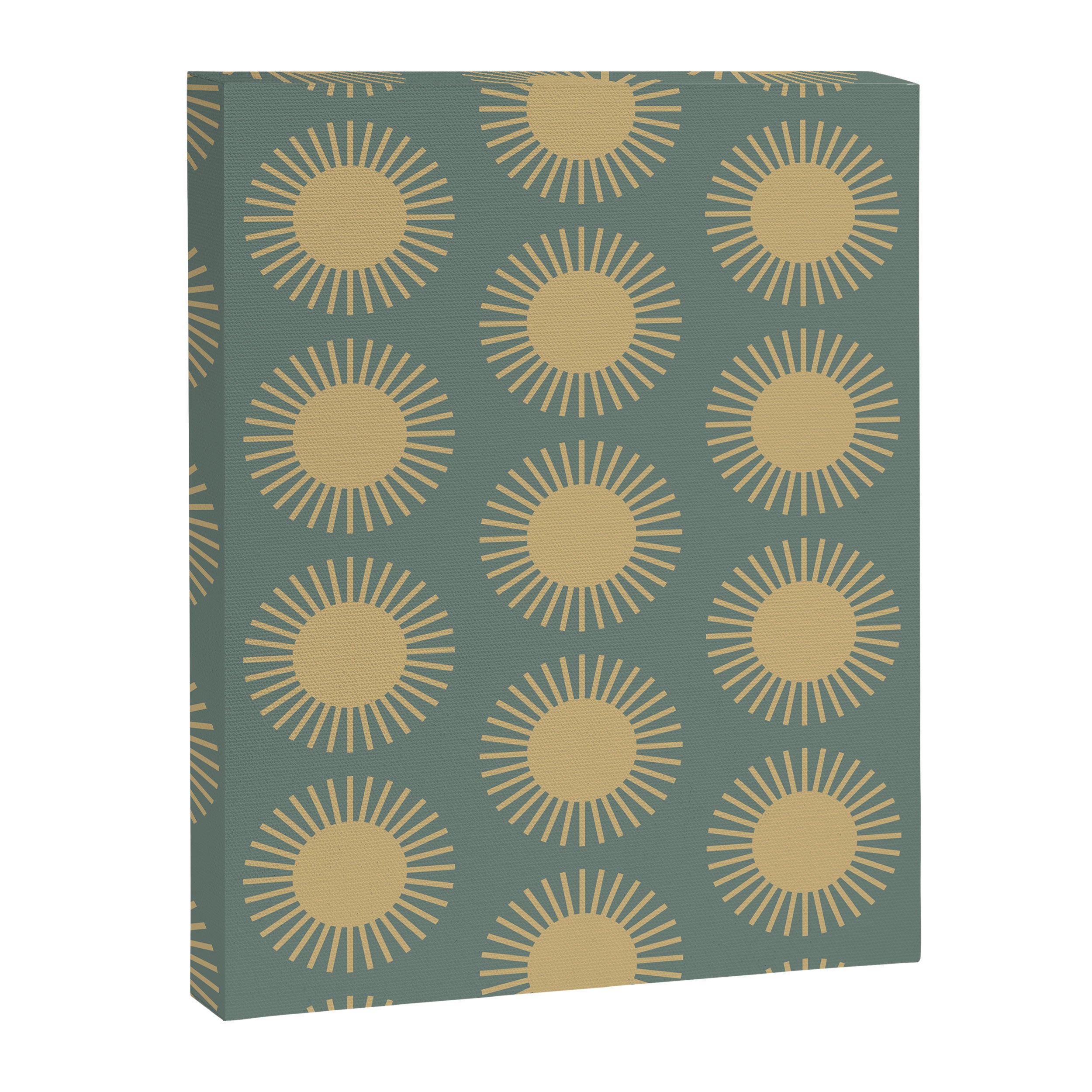 Boho Summer Sun Pattern XVI Neutral Earthy Sage Yellow Canvas Print Gallery Image 8