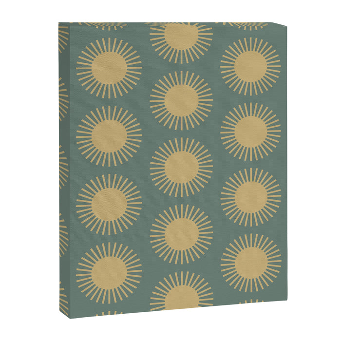 Boho Summer Sun Pattern XVI Neutral Earthy Sage Yellow Canvas Print Gallery Image 1