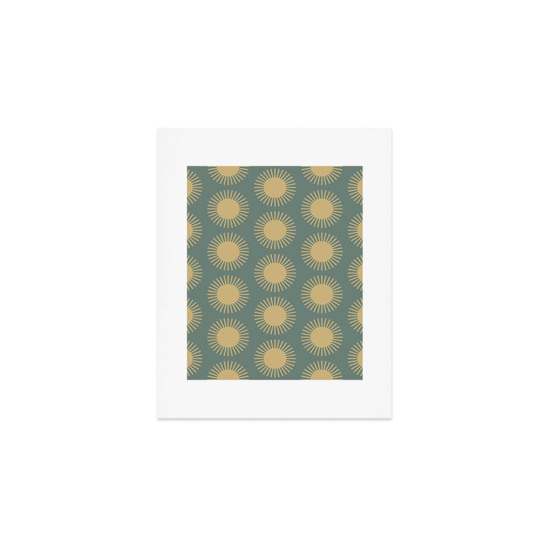 Boho Summer Sun Pattern XVI Neutral Earthy Sage Yellow Art Print Gallery Image 1