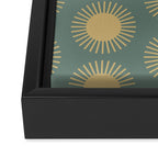Boho Summer Sun Pattern XVI Neutral Earthy Sage Yellow Framed Canvas Print Gallery Image 3