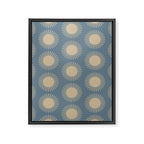 Boho Summer Sun Pattern XVII Blue and Beige Framed Canvas Print Gallery Image 8