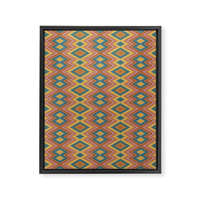 Boho Western Geometric Pattern I Framed Canvas Print Gallery Image 1