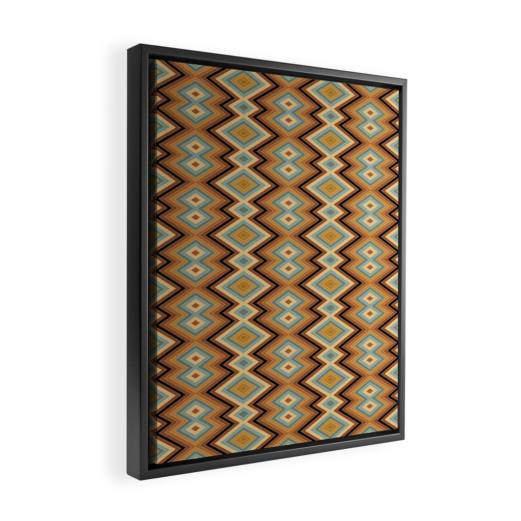 Boho Western Geometric Pattern V Framed Canvas Print Gallery Image 2