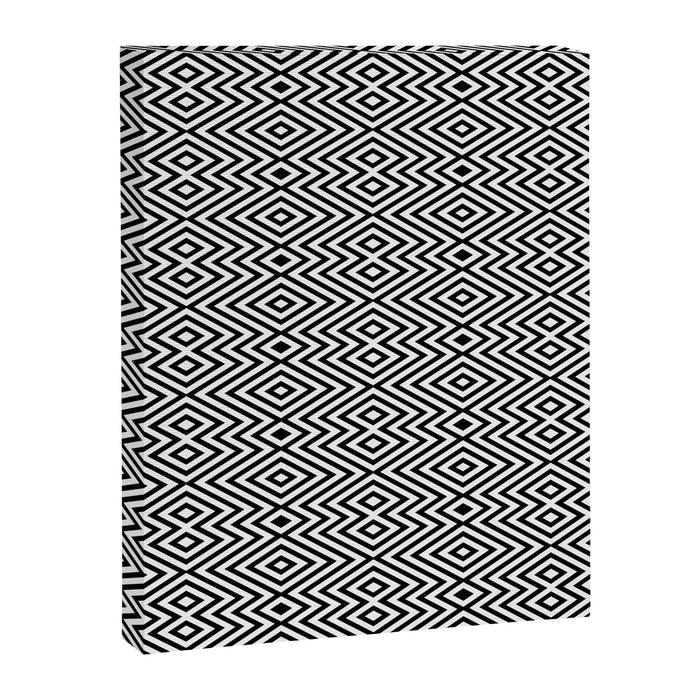 Boho Western Geometric Pattern VIII Black and White Canvas Print Gallery Image 1