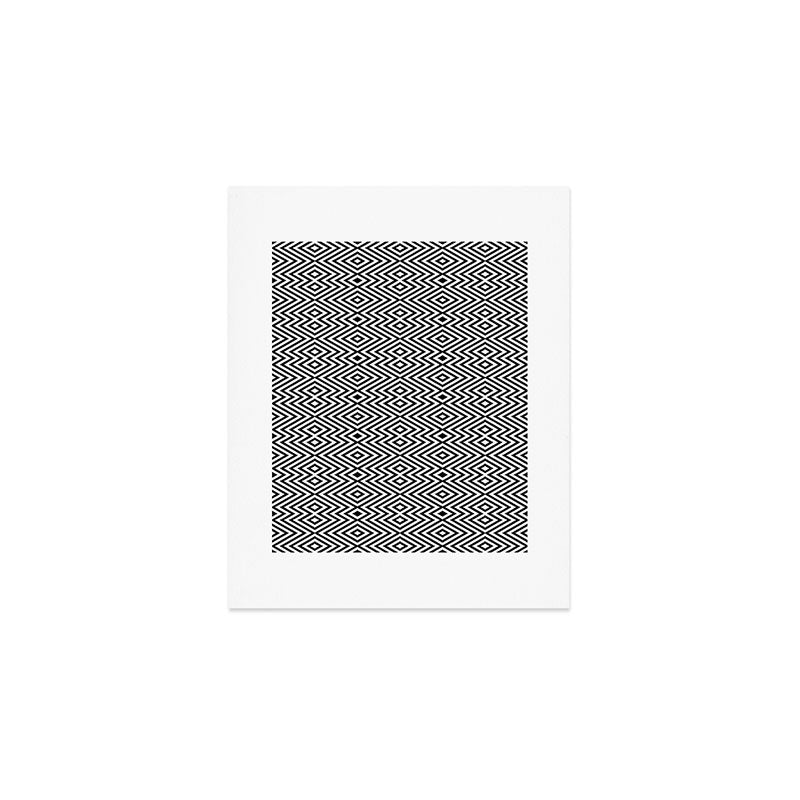 Boho Western Geometric Pattern VIII Black and White Art Print Gallery Image 1