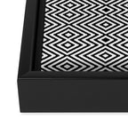 Boho Western Geometric Pattern VIII Black and White Framed Canvas Print Gallery Image 3