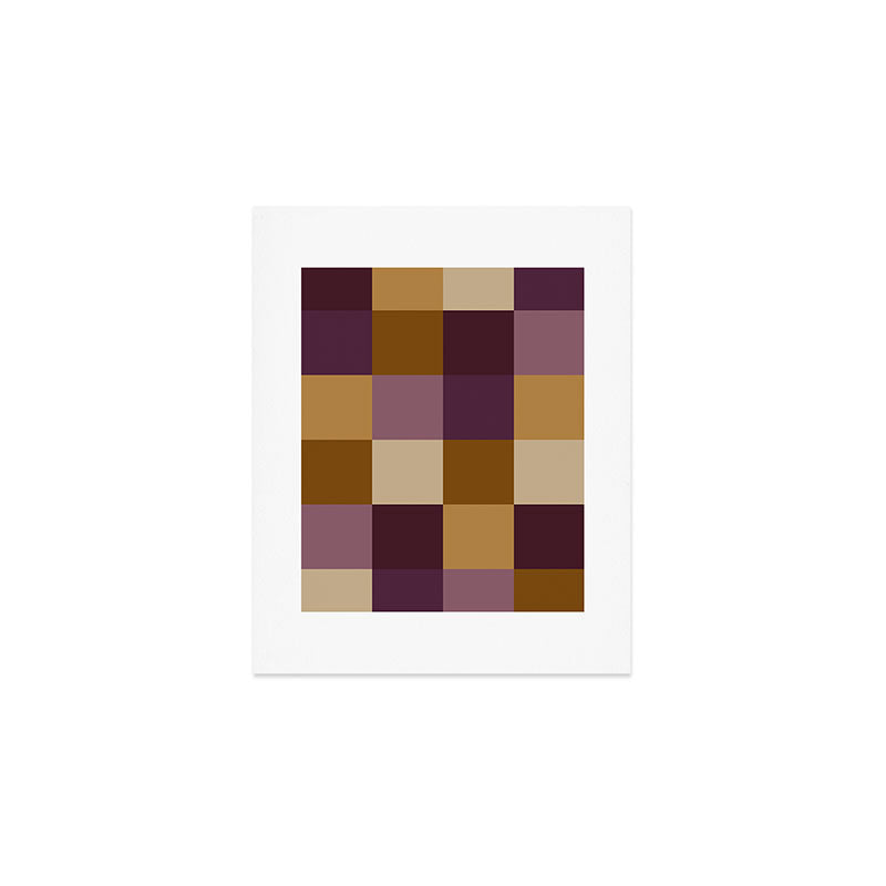Bold Autumn Checks Pattern - Large XII Art Print Gallery Image 1