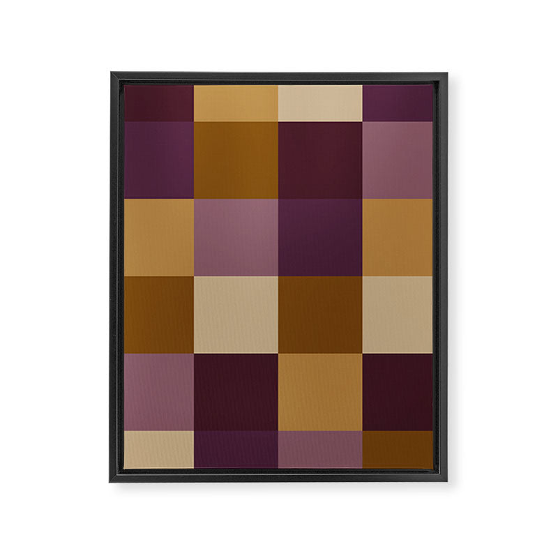 Bold Autumn Checks Pattern - Large XII Framed Canvas Print Gallery Image 8