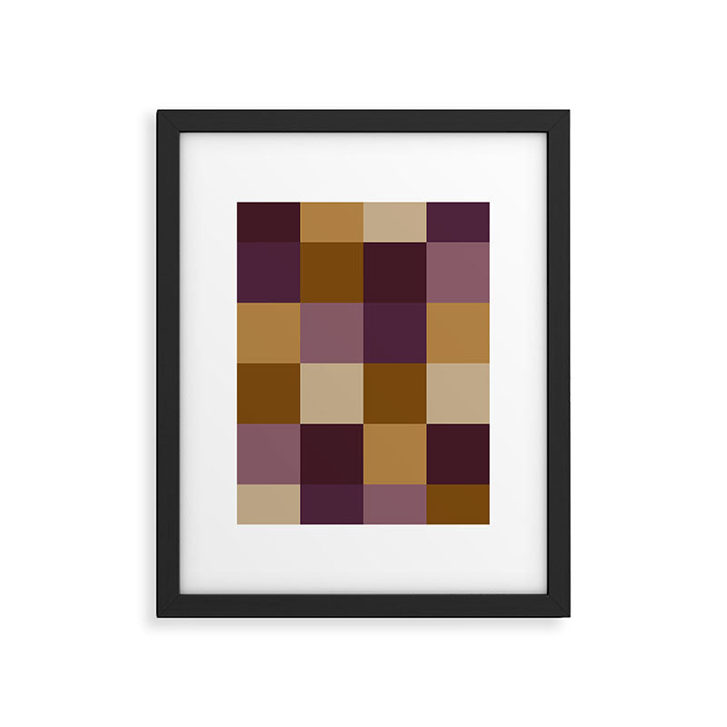 Bold Autumn Checks Pattern - Large XII Framed Art Print Gallery Image 6