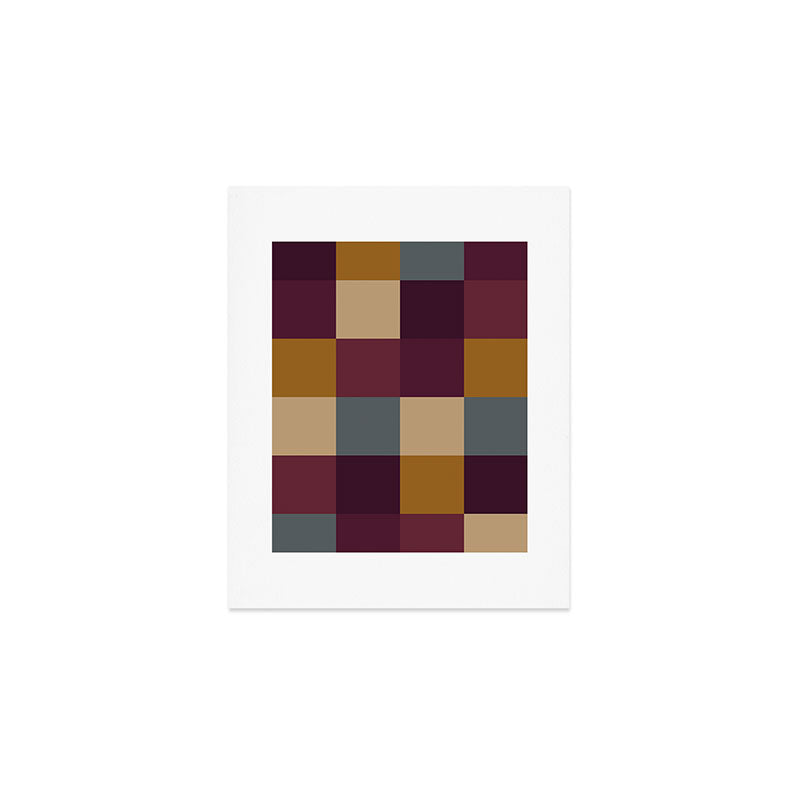 Bold Autumn Checks Pattern - Large XIII Art Print Gallery Image 1